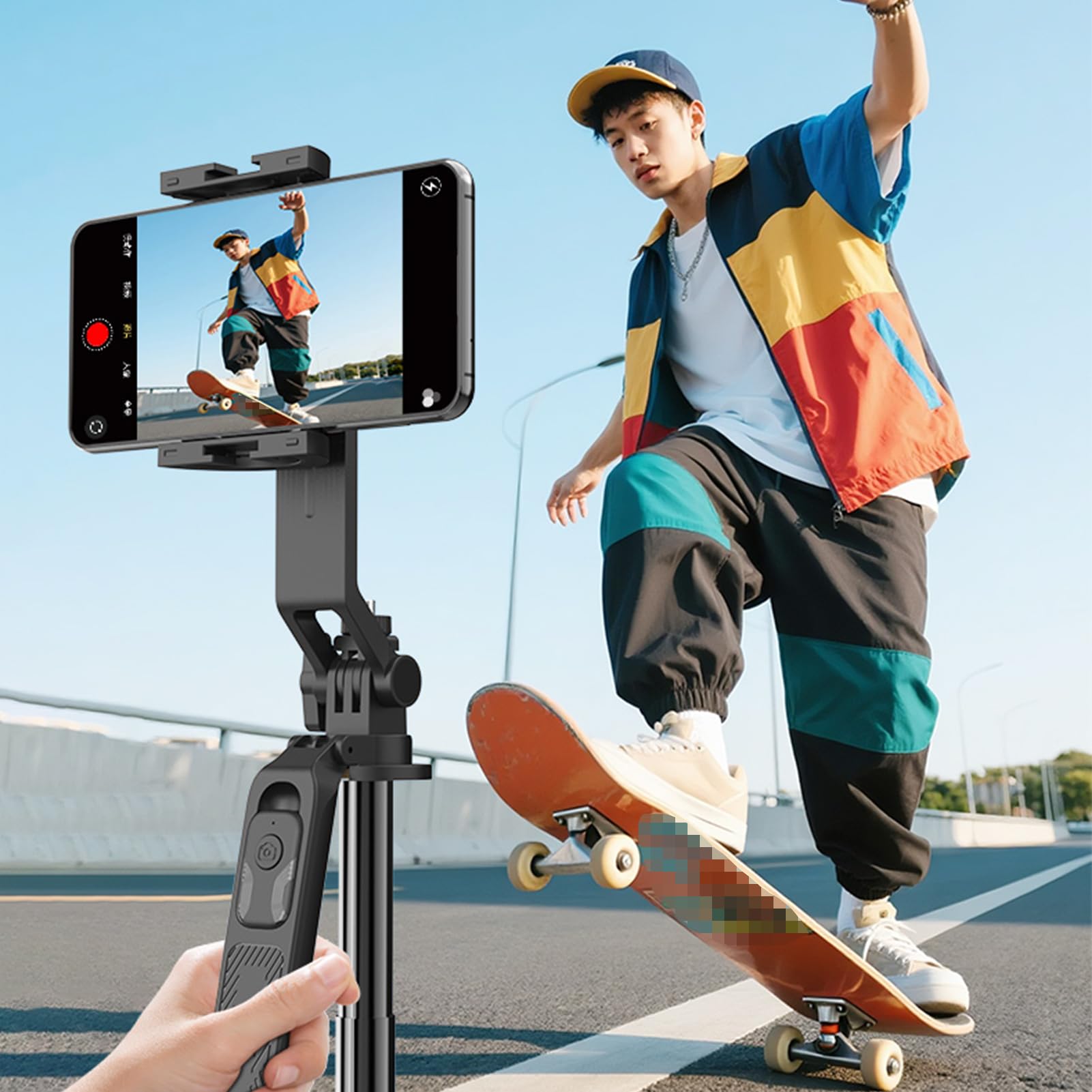 Tangxi Treppiede Magnetico per Selfie Stick da 1,7 M con Doppia Luce di Riempimento per Telefono