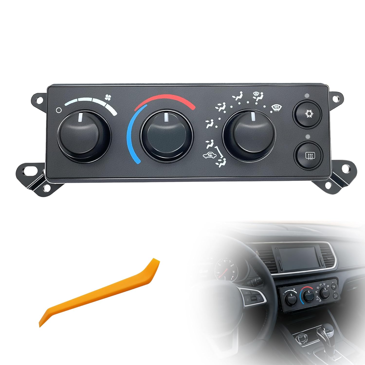 55057079AB A/C Air Conditioning Climate Control Panel Fits for 2006-2008 Dodge Ram 1500/2500/3500 2008-2010/2011 L6/V6/V8 Dakota Replaces# P55056569AD P55056569AC 55057079AA P55056755AB 55056569AE