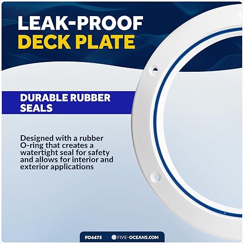 Miniatura 5 de Five Oceans Escotilla de barco, escotilla de acceso marino, escotilla redonda de placa de inspección con cubierta desmontable, plástico ABS blanco