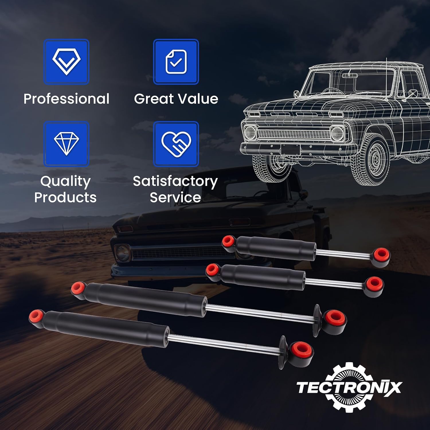 3" Front 5" Rear Drop Lowering Kit with Shock Compatible with 1963-1972 Chevrolet C10, Compatible with 1963-1972 GMC C1500 Front and Rear Coil Spring and Shock