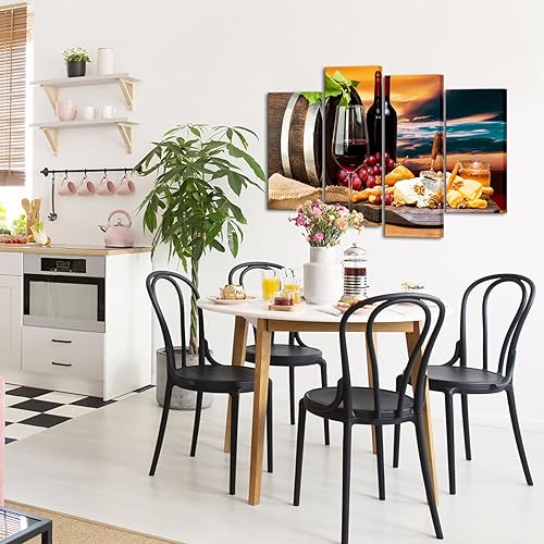 Miniatura 4 de Conipit Arte de pared para cocina, vino, uvas, lienzo, imagen, botella de vidrio, pintura, impresión, barril, comida, bodegón, obras de arte