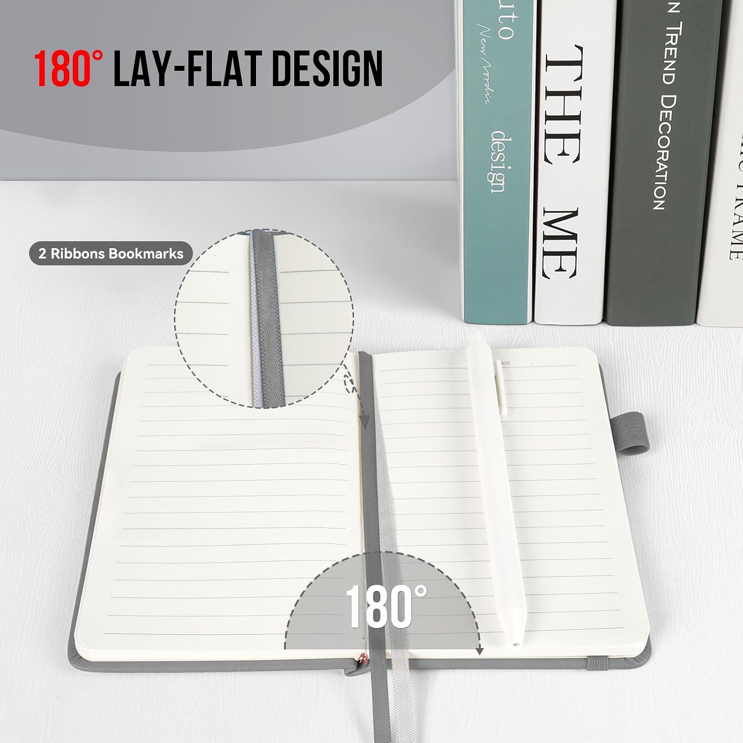 Pocket Small Notebook Journals, 8 Pack (Silver Gray) Mini Notebook 3.7x5.7 Journaling Notebooks for Women Men, Hardcover Lined Note Pads with Pens for Work, Business, Travel Journal, Office Supplies