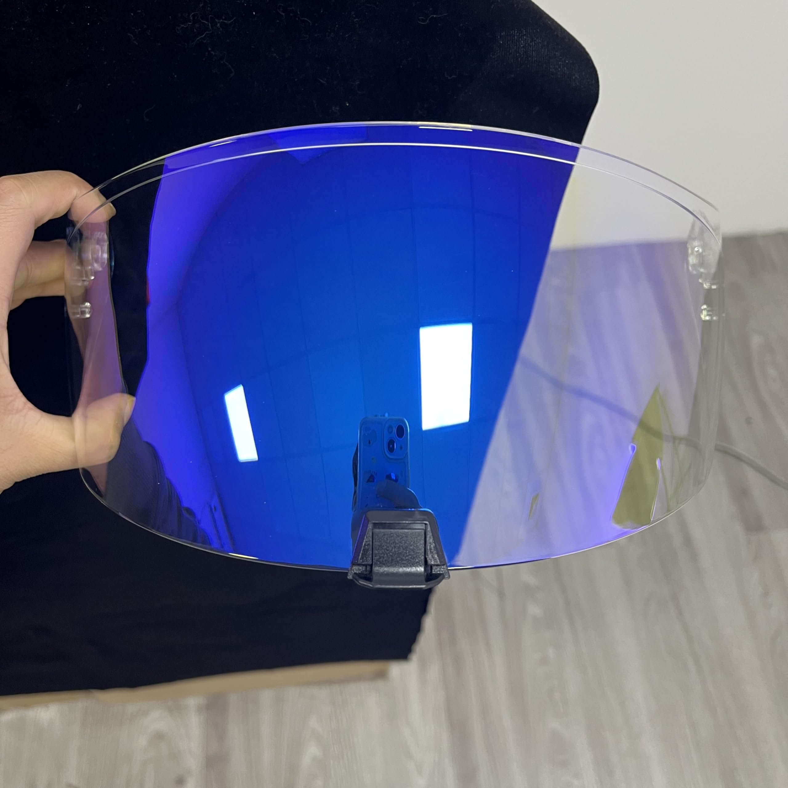 YMTSGEQ Helmet Visor For R420/R330.Replacement Motorcycle Helmet Shield Compatible with R420/R330 (Revo Clear Blue)