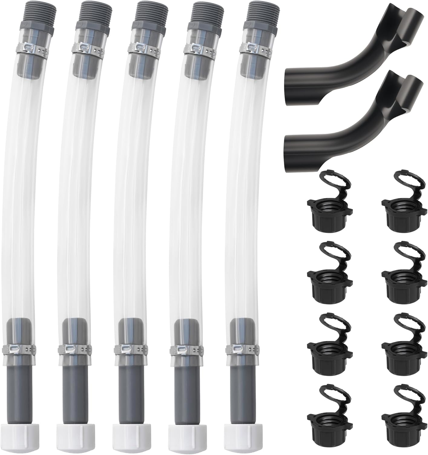 VP Gas Can Hose, 5 PCS Racing Fuel Jug Hose with 2 PCS Bender and 8 PCS Vent Caps Replacement for Jegs's Racing Fuel Jug 3/5/5.5 Gallon Gas Cans Motorsport Container