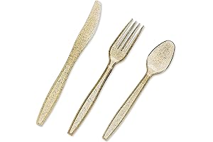 Juvale Gold Glitter Forks for Wedding Party