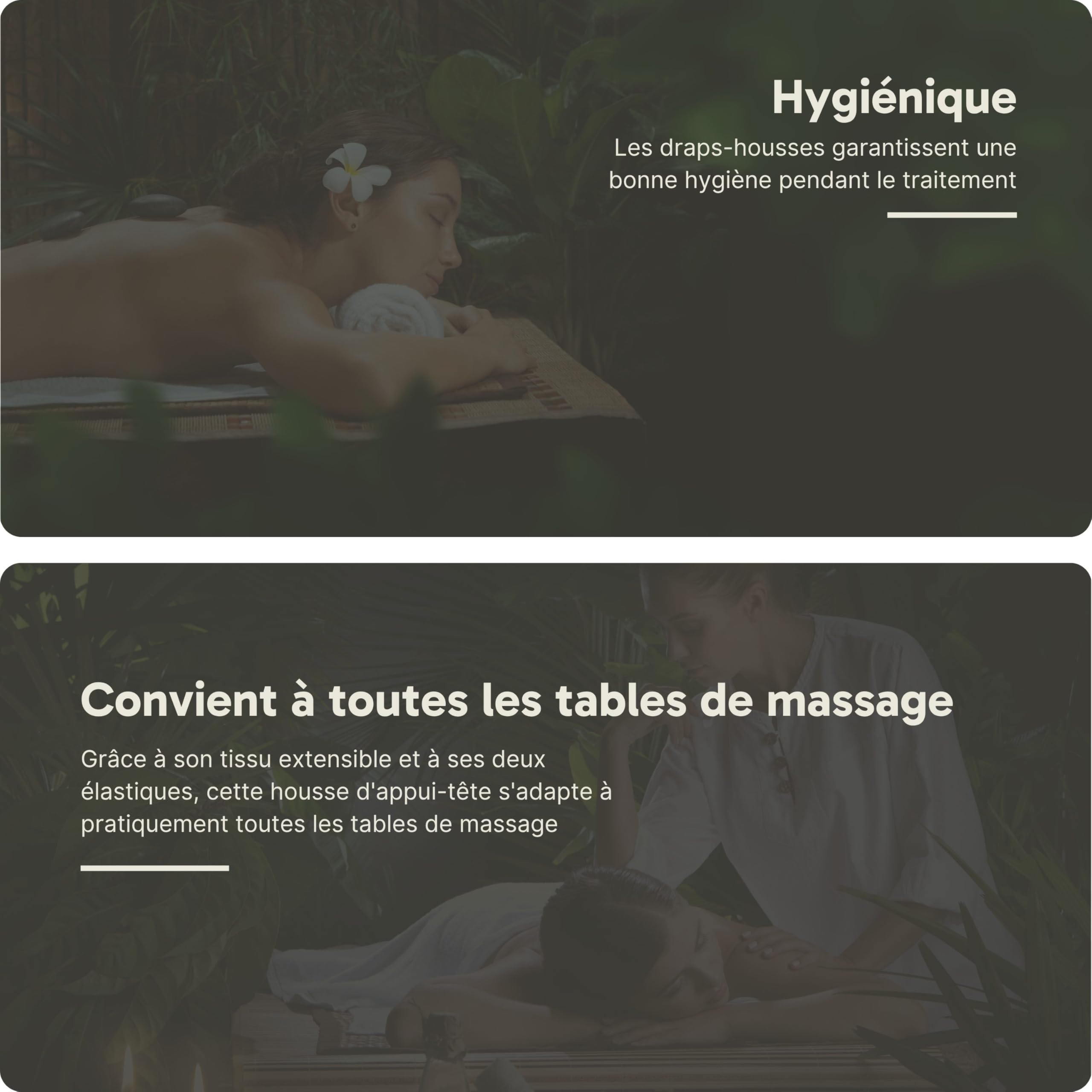 Housse pour têtière en Tissu éponge Marron-Clair - 2 unités - Protège-têtière Professionnel