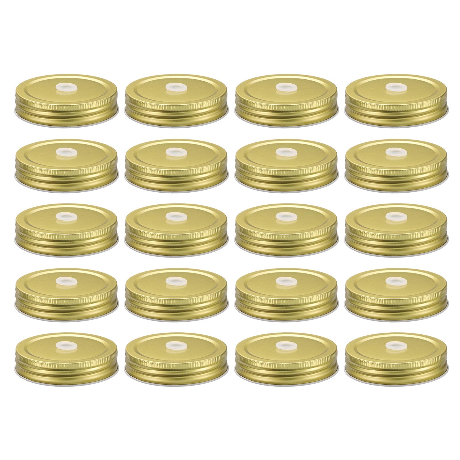 Couvercle de bocal Mason doré métal étanche avec trou pour paille de 70 mm uxcell