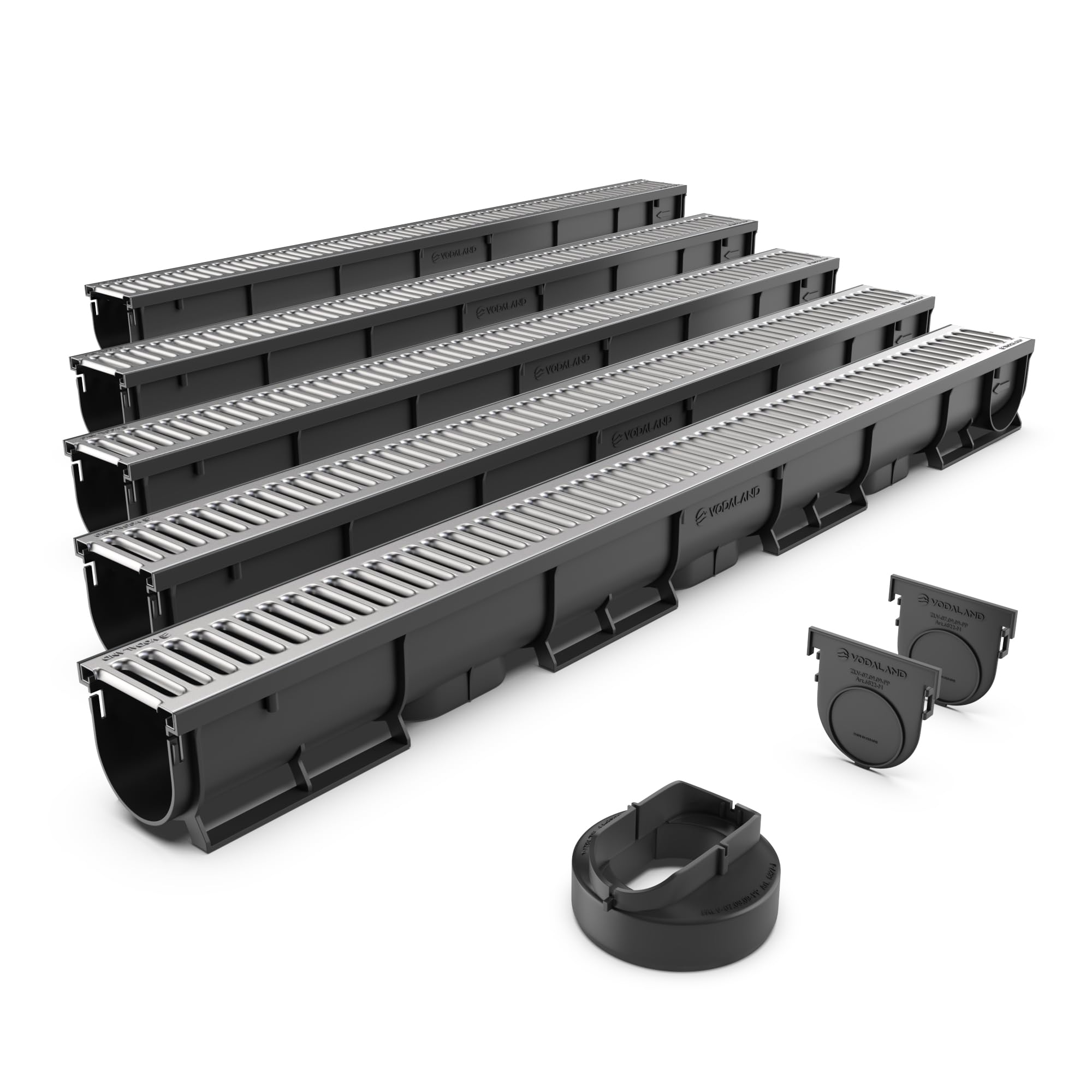 Photo 1 of Vodaland - 3 Inch Trench Drain Stainless Pro Channel - 5 Pack