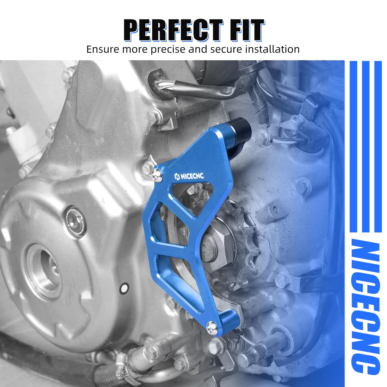 NICECNC Guía de Cadena de protección de piñón Azul Compatible con Yamaha Raptor 700 YFM700 2013 2015 2016 2017 2018-2024, Raptor 700 YFM700R 2006 2007 2008 2014, Raptor 700R YFM700R 00R SE 2 017-2024