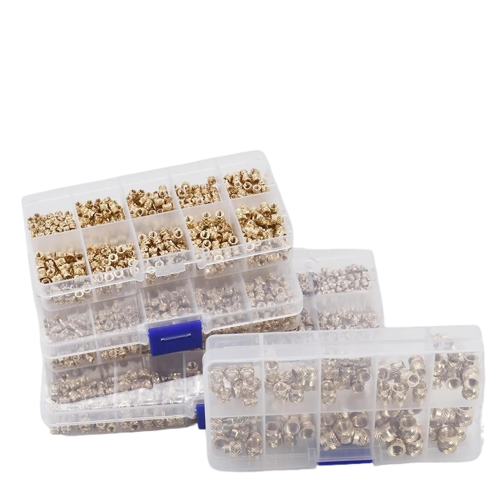 Kit inserts en laiton M2 M2.5 M3 M4 de 1400 pièces pour moulage et impression 3D