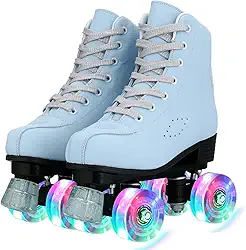 Comeon Patins para mulheres, patins de couro PU, couro de cano alto, para iniciantes, adolescentes, mulheres, meninas e meninos, adultos
