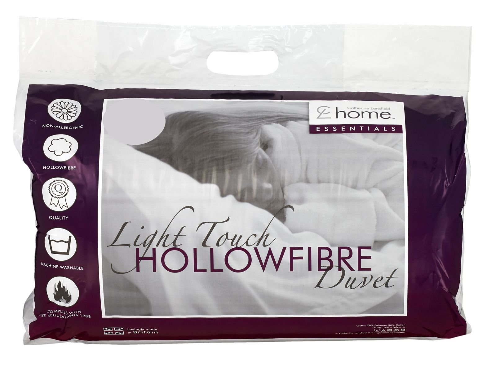 Catherine Lansfield White 13.5 Tog Hollowfibre Duvet Single