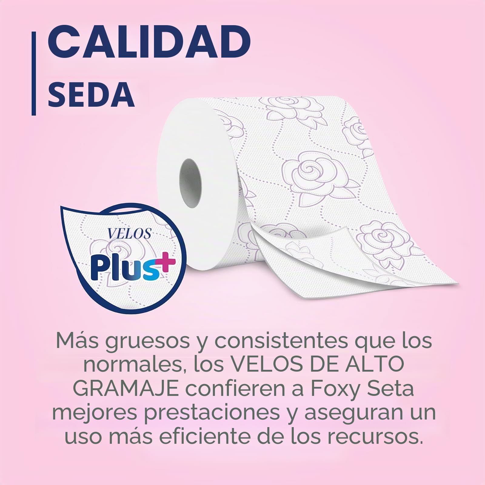 Foxy Seda | Papel higiénico 200 hojas x 48 rollos, 2 capas de alto grosor | Embalaje reciclable fabricado con plástico reciclado