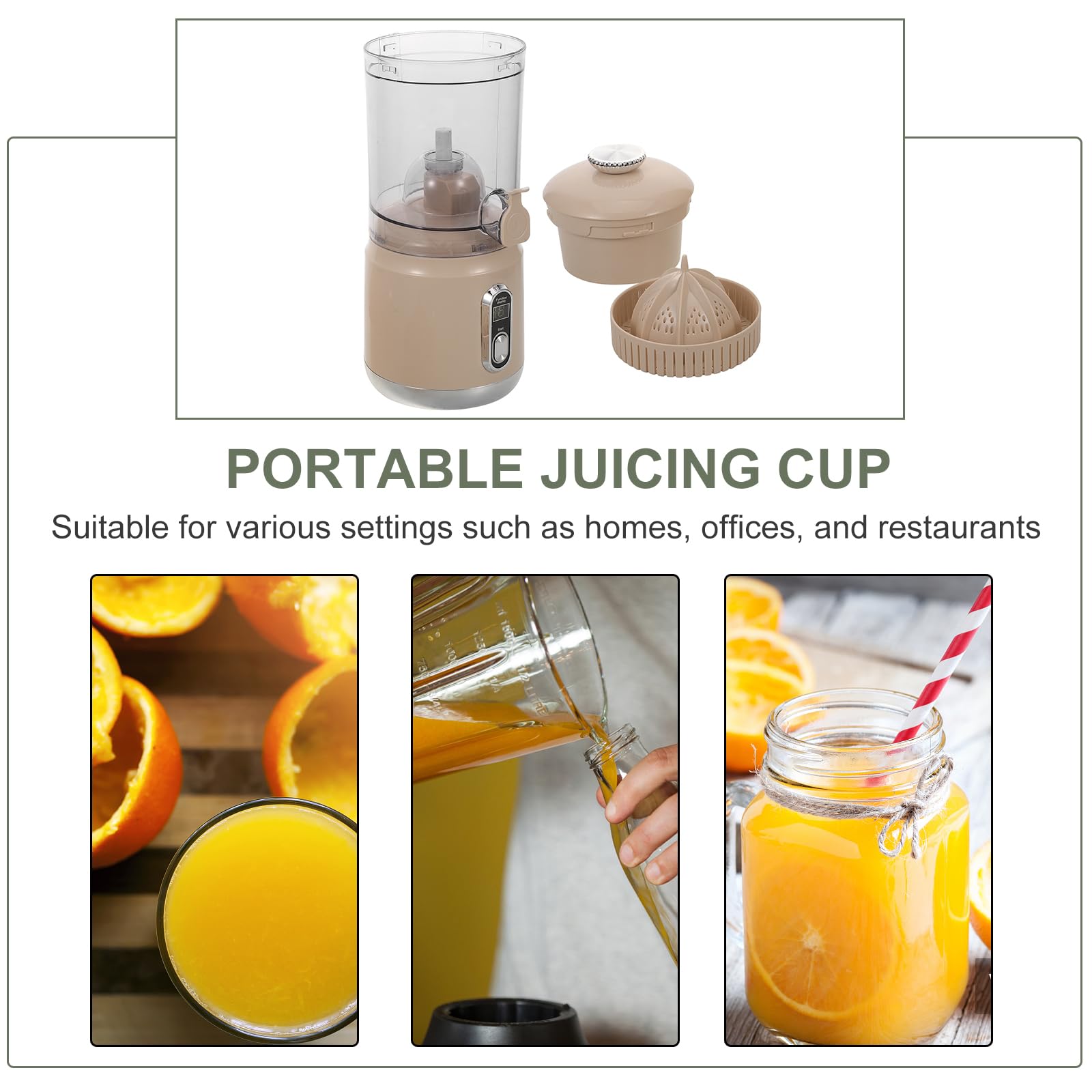 MAGICLULU Exprimidor Eléctrico de Cítricos Exprimidor de Naranjas Portátil Extractor de Jugo Automático con Separador de Jugo para Hacer Zumo de Limón Casa o Viajes