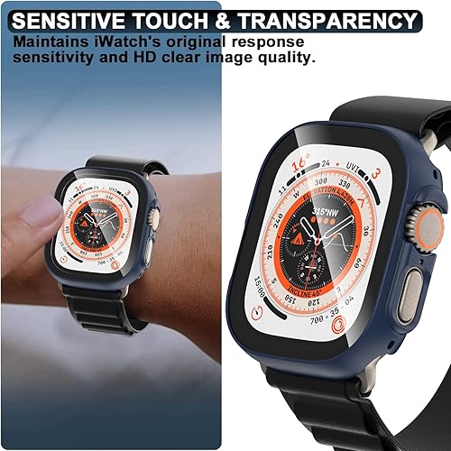 Miniatura 10 de Paquete de 6 fundas rígidas de policarbonato compatibles con Apple Watch Series 8 7 de 1.772in con protector de pantalla de vidrio templado, Rontion