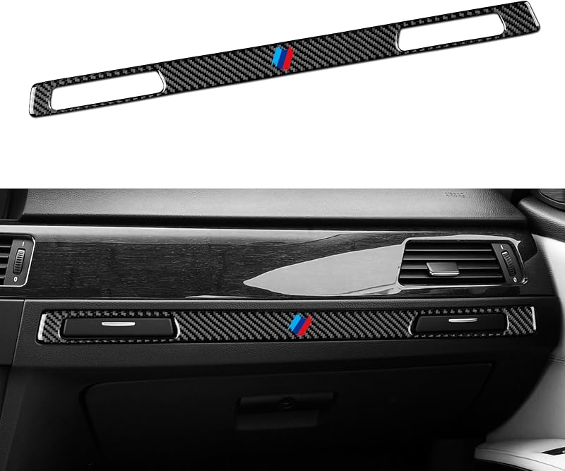 Adesivo de acabamento da tampa do porta-luvas em fibra de carbono HENGYUESHANG para BMW E90 E91 E92 E93 2005 a 2012 – 1 unidade