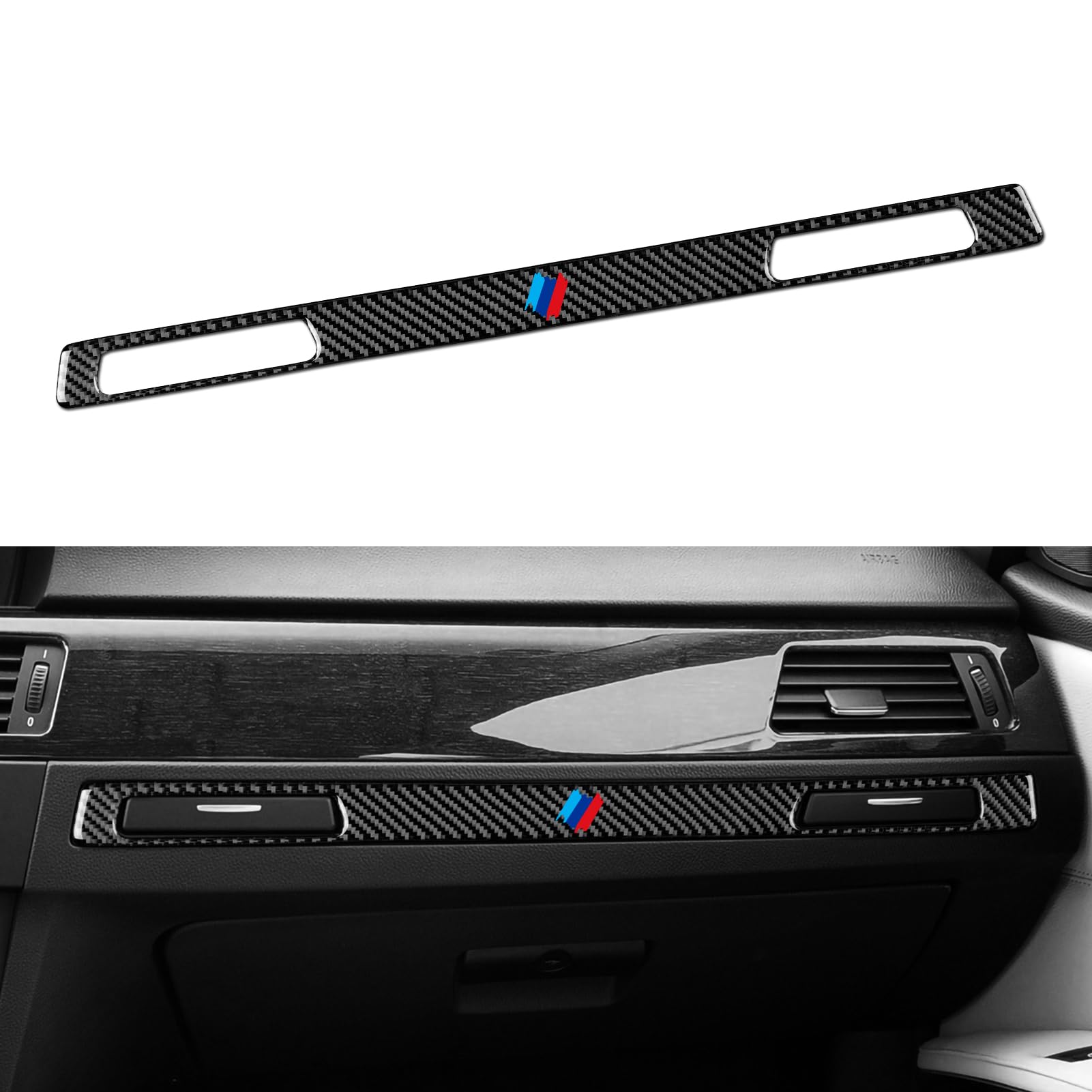 Car Cup Holder Cover Trim Co-Pilot Passenger Sticker Decal Carbon Fiber Trim fits for BMW E90 E92 E93 2005 2006 2007 2008 2009 2010 2011 2012 Accessories