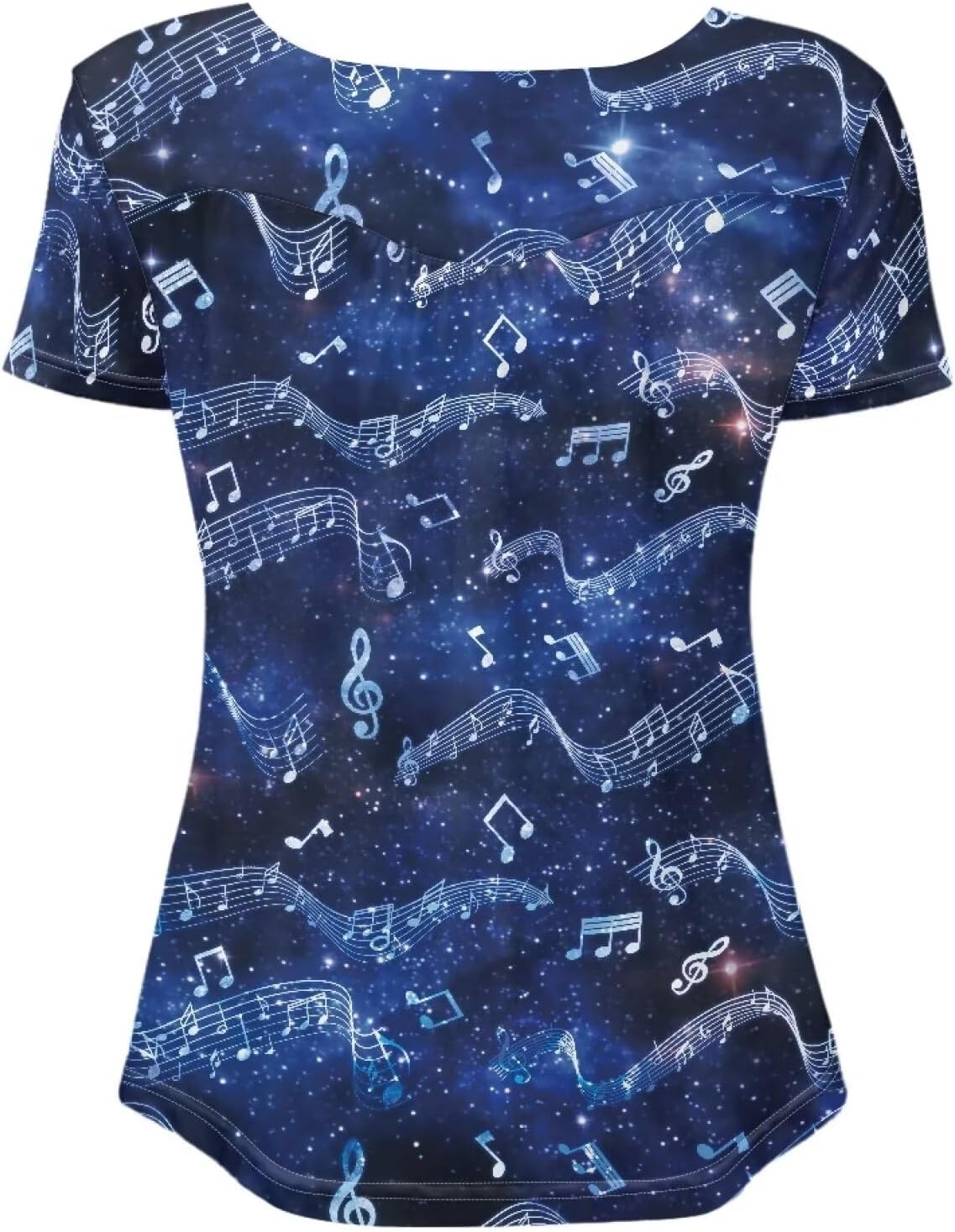 Rose Tunic Tops for Women Blue Rose Short Sleeve Flare T-Shirts Rose Flowers V-Neck Button Up Pleated Top