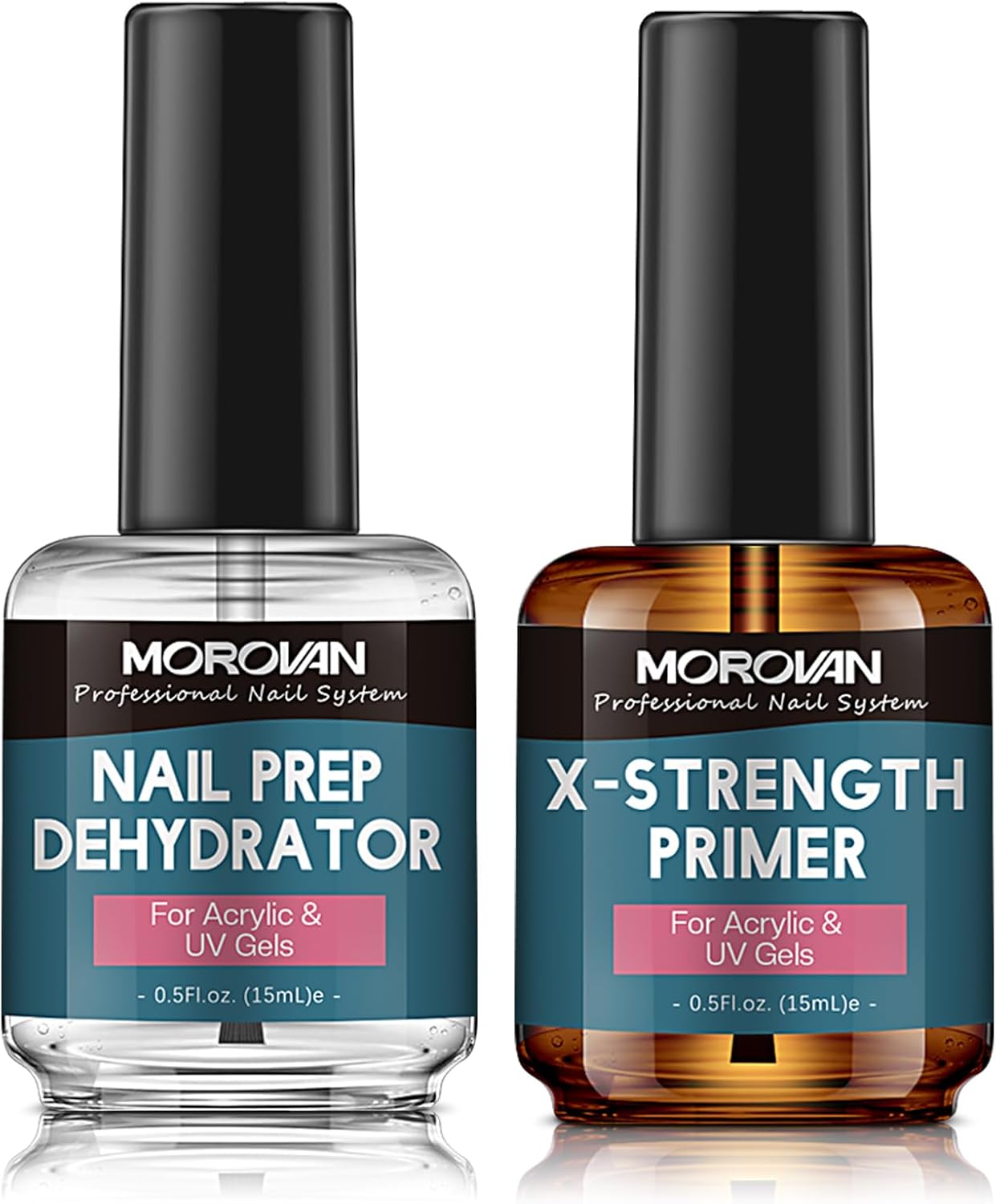 Morovan Nail Prep Dehydrator and Xstrength Primer, No Burn Non Acid