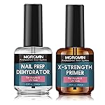 Morovan Nail Prep Dehydrate and Primer X-strength, No Burn Non Acid Nail Primer and Dehydrator for Acrylic Powder Fast Dry 0.5oz