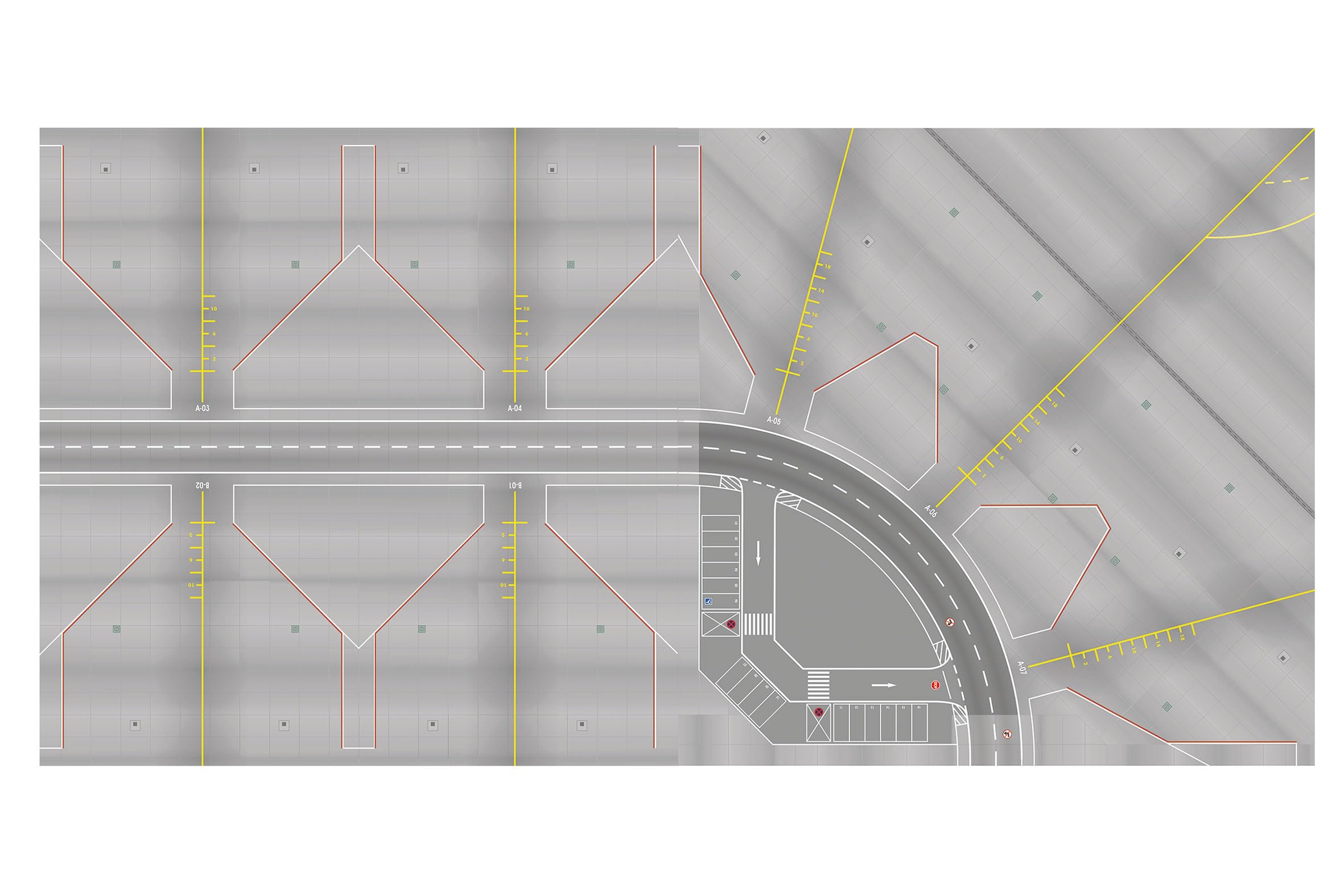 herpa accessorio, accessori per aeroporto, accessori per modellismo ferroviario, aeroporto, piastre del piazzale/aeroporto, miniatura in scala 1:200, modello in plastica.