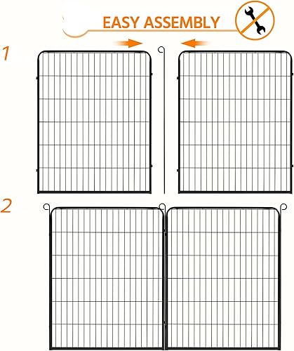 Miniatura 4 de Yaheetech - Corralito para perros, para uso en exteriores e interiores, valla de metal resistente para mascotas, corral para ejercicio, casas
