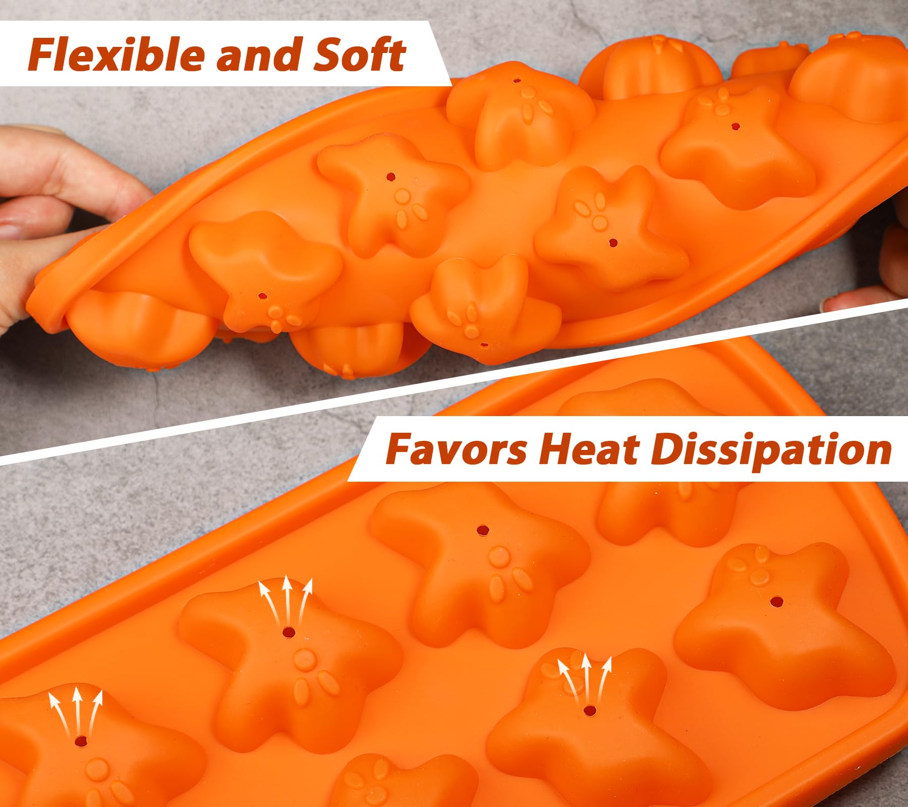 Webake Cake Pop Mold Shaped with Ghost for Halloween, 50 Pcs Sticks Halloween Cake Pop Maker Kit, Silicone Cake Pop Molds for Cake Decorations, Chocolate, Candy, Jello (Pack of 2) - Image 3