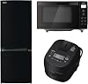 Toshiba Refrigerator GR-W15BZ1K + Microwave ER-S17ZB K + Rice Cooker RC-5ZXTK Black Set