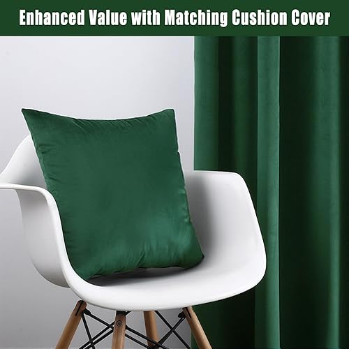 Miniatura 2 de Twin Six Cortinas de terciopelo opacas súper suaves con 2 fundas de almohada, aislamiento térmico, bolsillo para barra, cortinas de ventana para