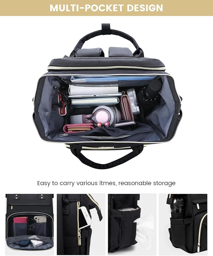 Mochila de viaje para laptop 15.6 pulgadas negra miniatura 9