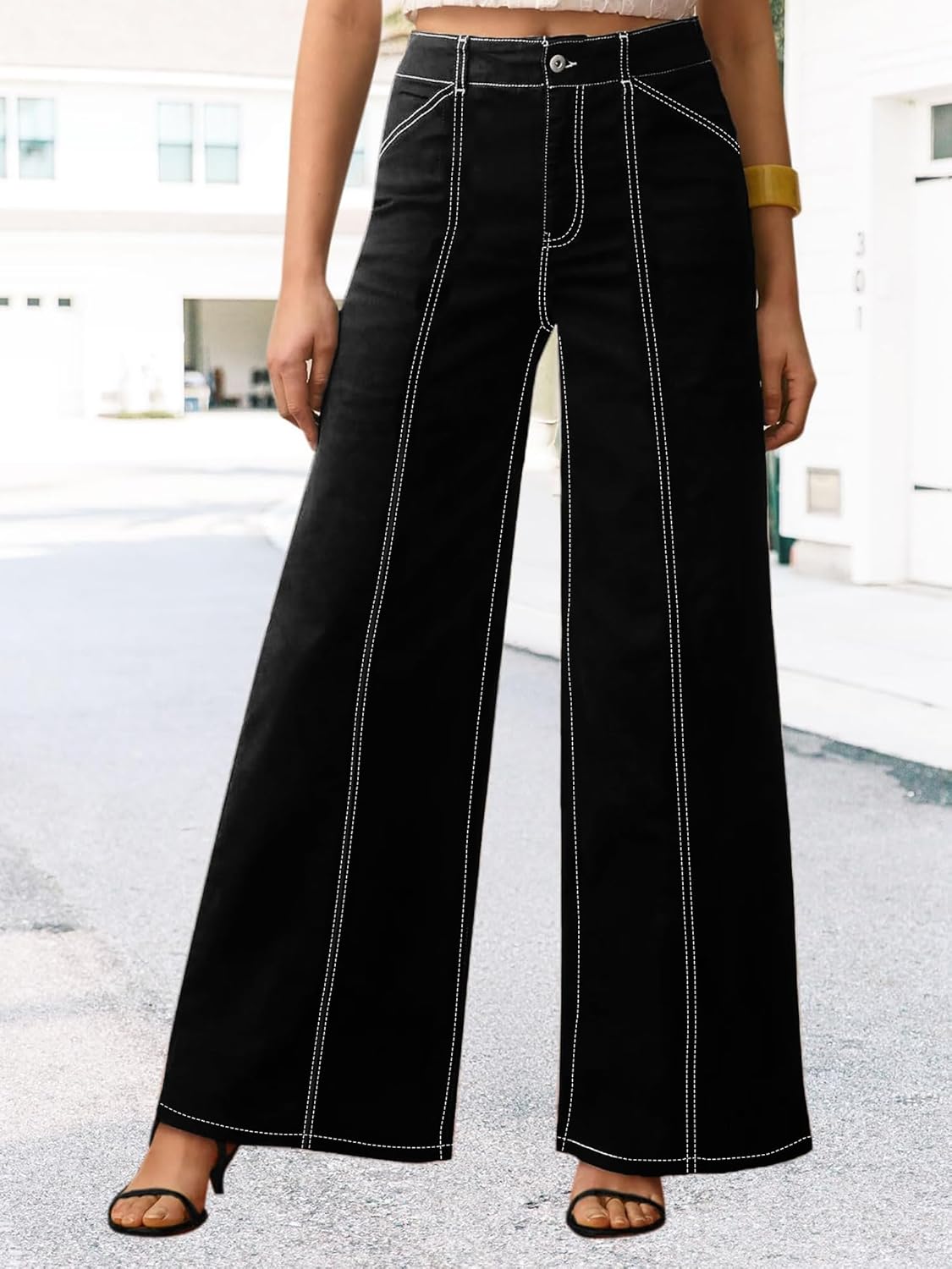 High Waisted Wide Leg Jeans for Women Trendy Stretchy Baggy High Rise Denim Pants Casual - Image 6