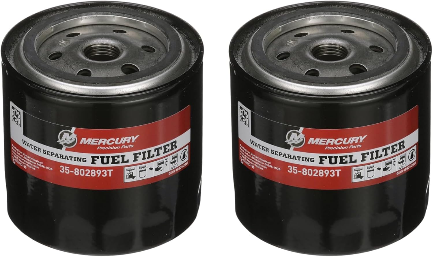 Mercury Marine Mercruiser Water Separating Fuel Filter 35-802893T 2-Pack