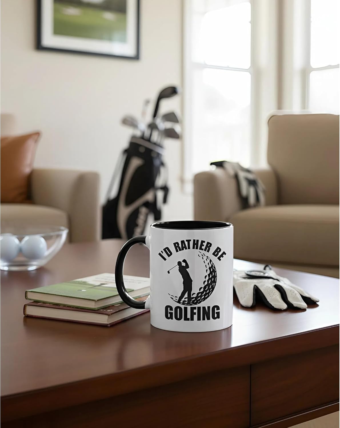 Fathers Day Golf Gifts, Funny Golf Gifts for Men Golfers, Golfer Mugs Funny “I’d Rather Be Golfing” Design, Golfing Mug Black Handle, Coffee Mugs Golfs for Office, Christmas Gift Golfs Cup