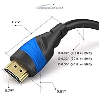 Vista 17 de KabelDirekt 197 cable HDMI de 1 pie - TOP Series Negro/Azul