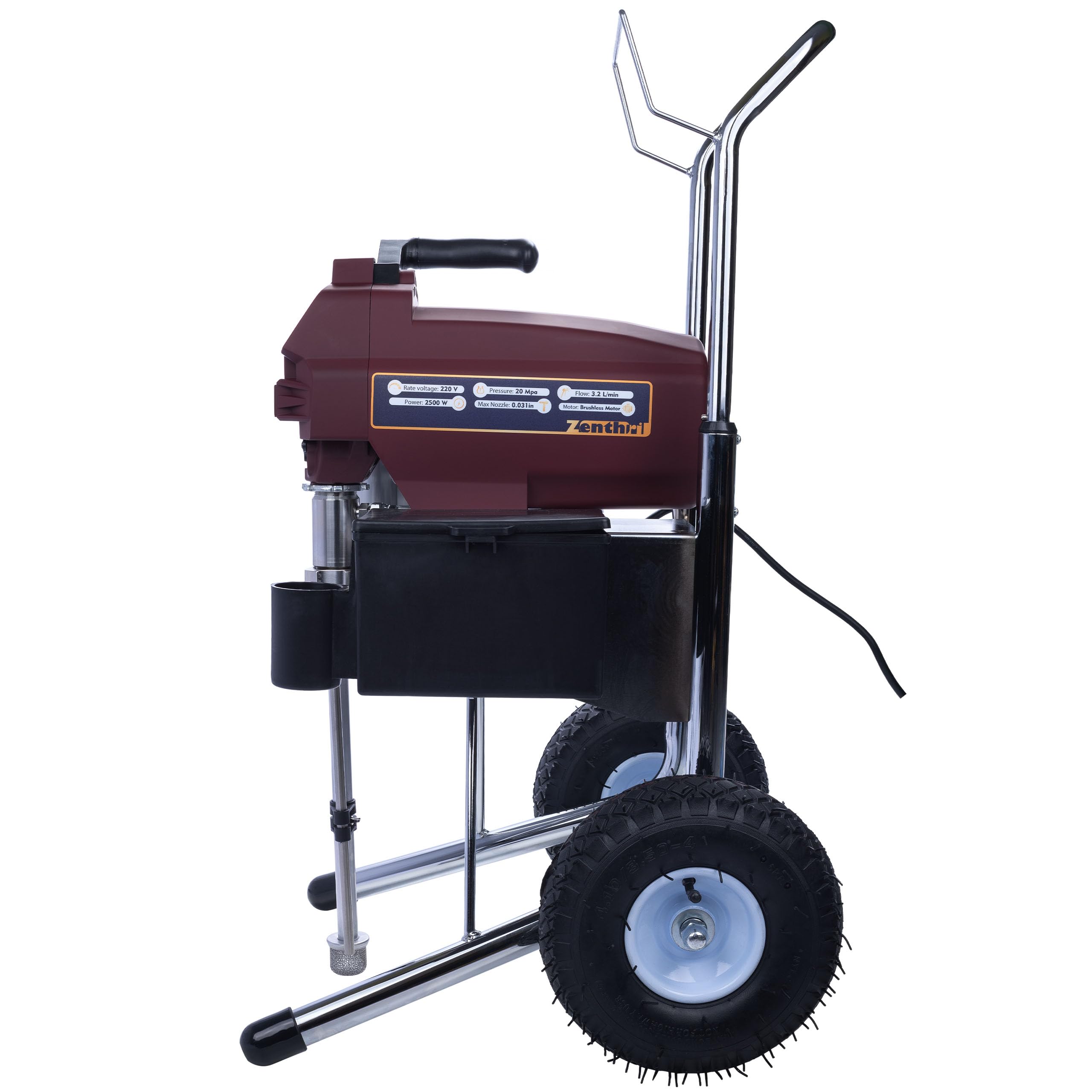 Zenthril Apex B StandPro agregat bezpowietrzny 2500 W, 20 MPa, 3,2 l/min, dysza 0,031", bezszczotkowa, regulacja ZenControl, wyświetlacz LCD, malowanie wewnątrz/na zewnątrz, maszyna do malowania