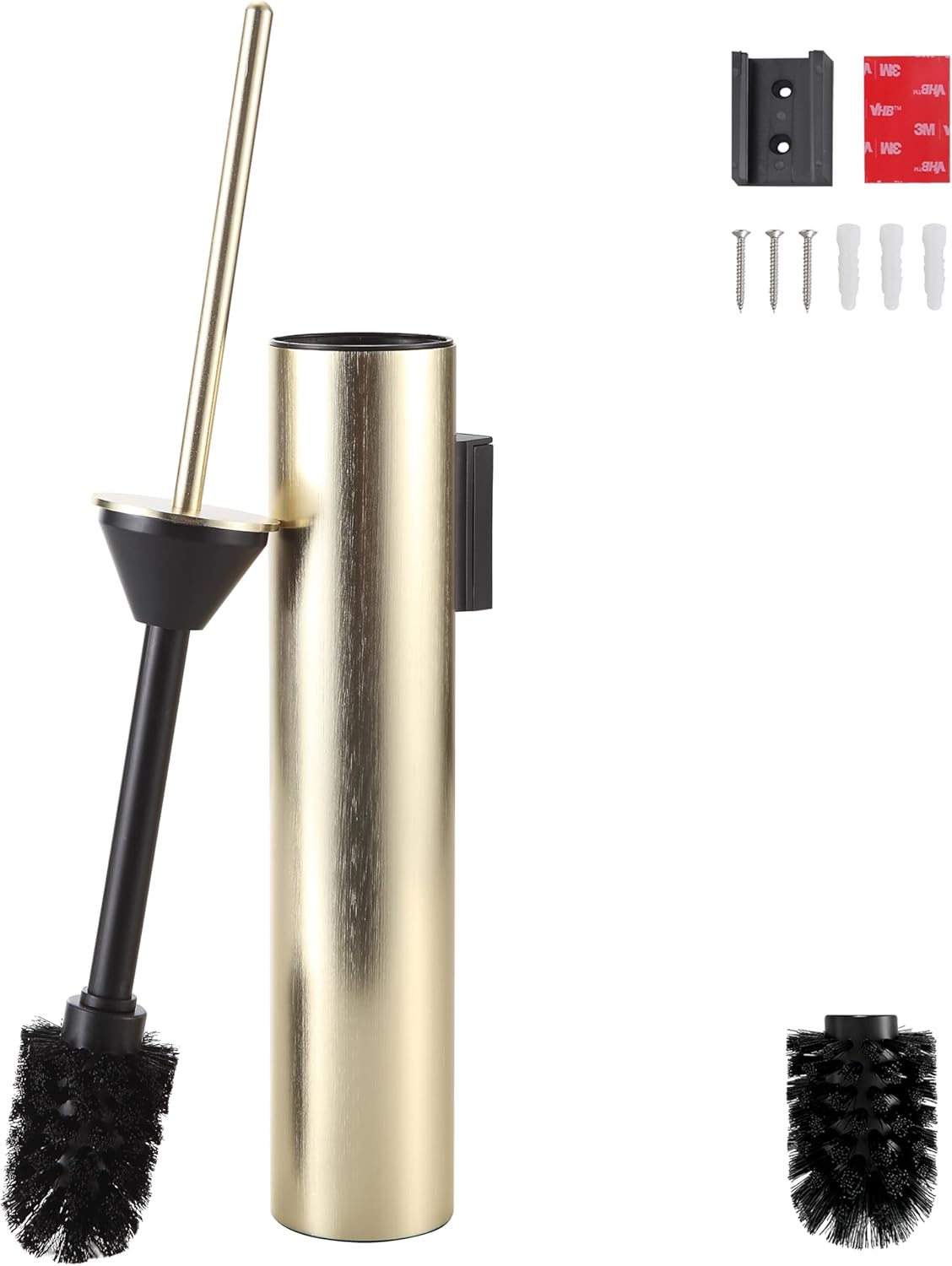 Wall Mounted WhiteToilet Brush with Holder,Durable Cleaning Toilet Bowl Brushes with Holders