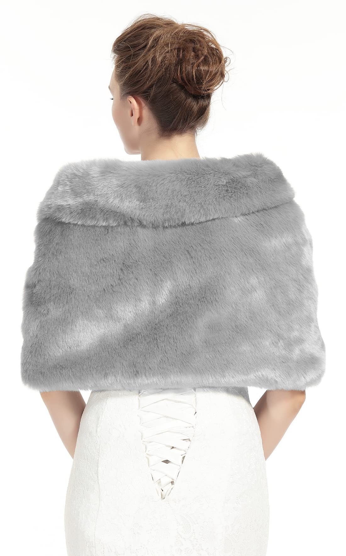 BEAUTELICATE Stola Coprispalle di Pelliccia Sintetica Donna Scialle Brolero Pelliccia Elegante da Sposa per Cerimonia Matrimonio Inverno Nozze Festa