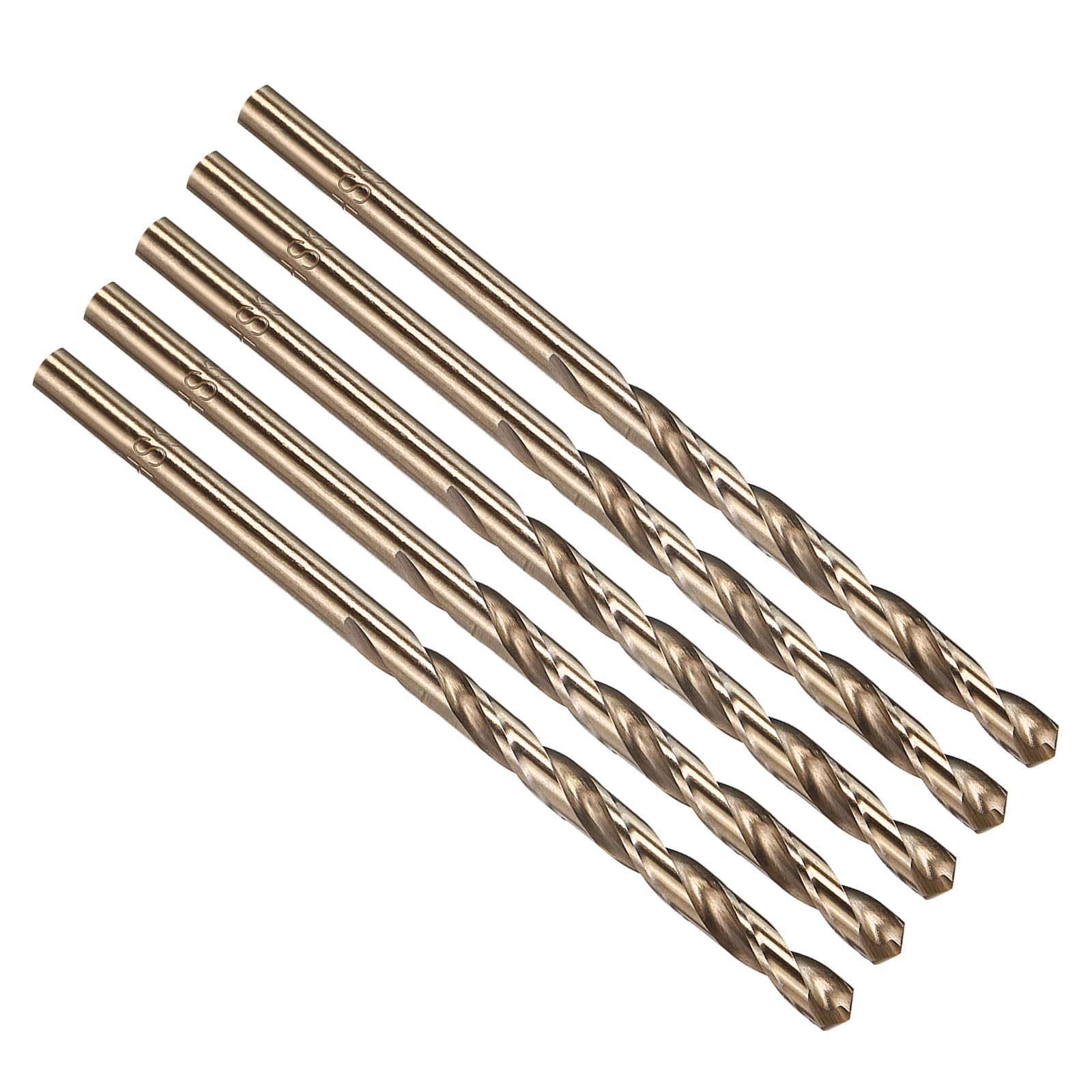 PATIKIL 3mm Drill Bit #31, Micro Number Small Bits 4341 High-Speed Steel 135° Gold for Soft Thin Metal Steel Wood Acrylic - 5 Pack