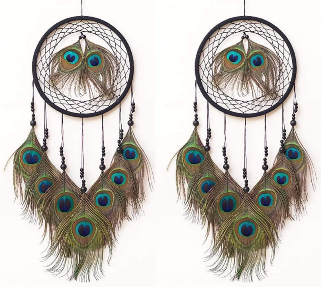 Dream Catchers Wall Hangings for Home Decor Bedroom Livingroom Balcony Car Handmade Dreamcatcher |22L X 45H Cm|Pack of 2(Multicolour) by Indian Collectible