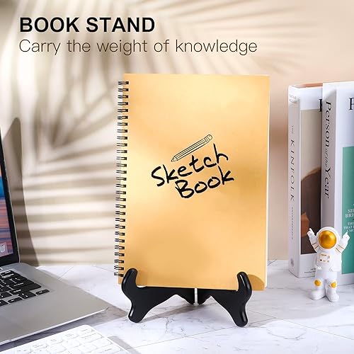 Miniatura 3 de 3 soportes de madera decorativos para platos, soporte para marco de fotos, soporte de caballete negro para exhibir fotos, libros de cocinero,