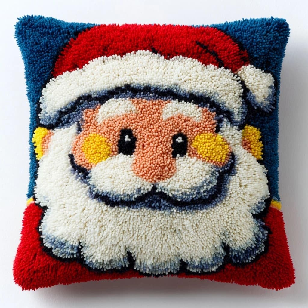 Henypt DIY Pillow Cover Latch Hook Cushion Kits, Santa Claus