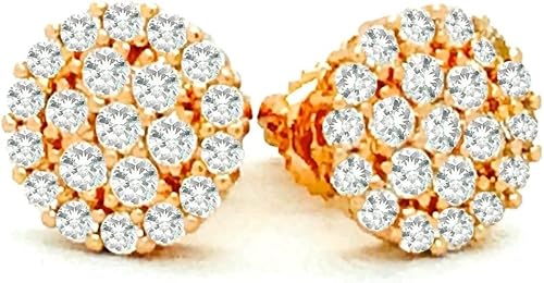 Vista 6 de Aretes de plata helada, oro rosa, negro o dorado, circonita cúbica, hip-hop CZ