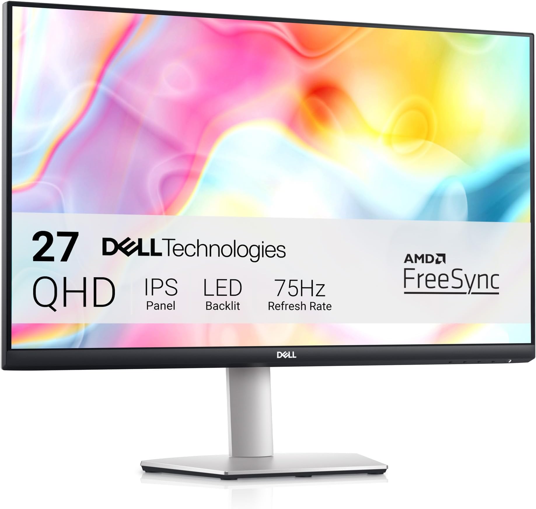Dell S2722DC Monitor - 27-inch WQHD (2560x1440) 75Hz 4Ms Display, AMD FreeSync, Built in Speaker, USB Type-C Connectivity, Height/Pivot/Swivel/Tilt Adjust - Platinum Silver