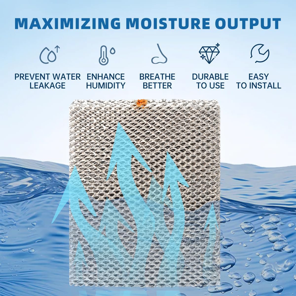 HC26E1004 Humidifier Pad Water Panel Evaporator Compatible with Honeywell HE365 HE360 HE300 HE265 HE260 HE250 HE200 Aluminum Mesh Replacement Filter 2-Pack