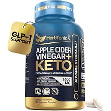 Herbtonics Apple Cider Vinegar + Keto Advanced with Berberine | GLP-1 Support for Appetite, Cravings & Weight Management | Ceylon Cinnamon, Chromium & MCT | 120 Capsules, 2-Month Supply