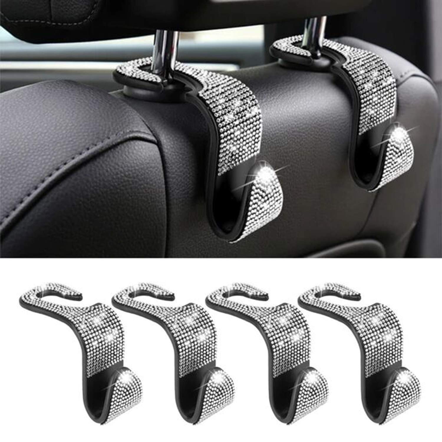 Bag Hooks For Car, 2 Pack Leather Purse Hooks For Car, Universal