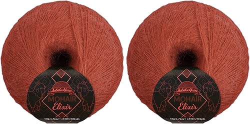 Vista 52 de JubileeYarn Mohair Elixir Yarn - 50 g/madeja Lana mezcla para bebé - Mimosa - 2 madejas 04 Mimosa