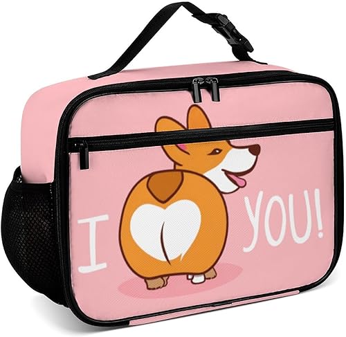 Corgi - Lonchera reutilizable para perros, bolsa térmica con aislamiento, lonchera para comida y alimentos, bolsa de mano para mujeres, niños,