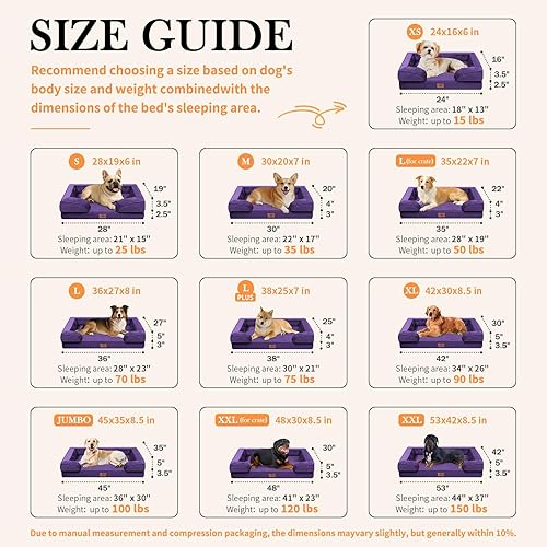 Miniatura 497 de Comfort Expression - Cama ortopédica para perros extragrandes, 53 x 42 pulgadas, cama impermeable y de apoyo de espuma con cojines removibles, con