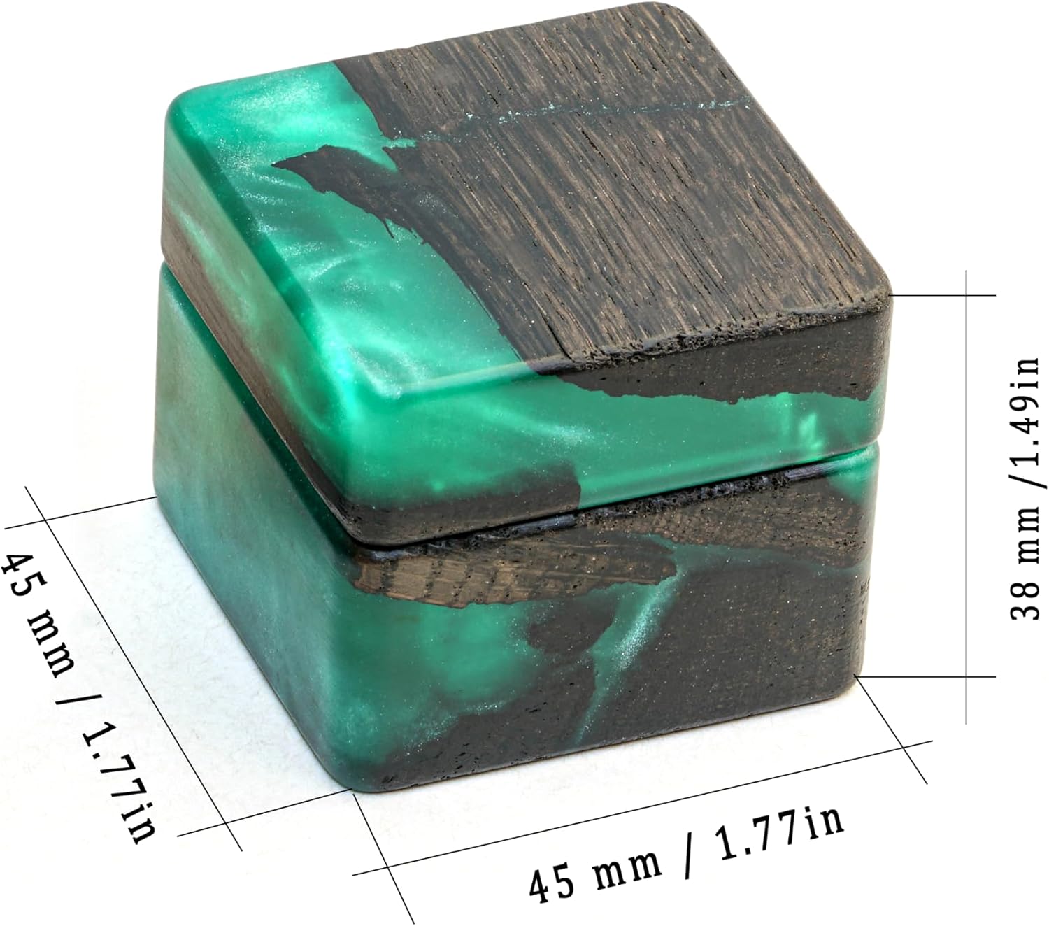 RWA Personalized Engagement Ring Box for Proposal – Unique Wedding Ring Holder Jewelry Display Case – Travel Jewelry Organizer Ring Bearer Box, Proposal Gift, Wedding Ring Box (Muse, green) - Image 8